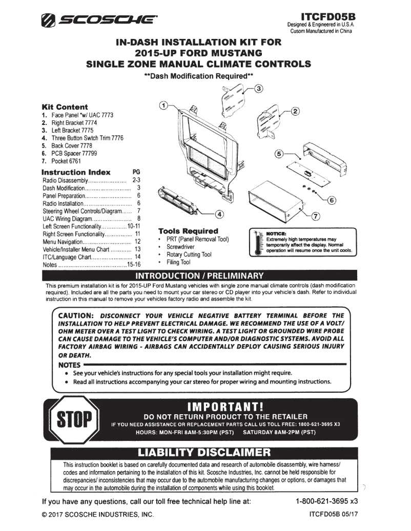 Image de la première page du manuel de l'appareil ITCFD05B