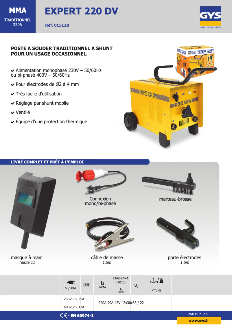 Image de la première page du manuel de l'appareil Expert 220 DV