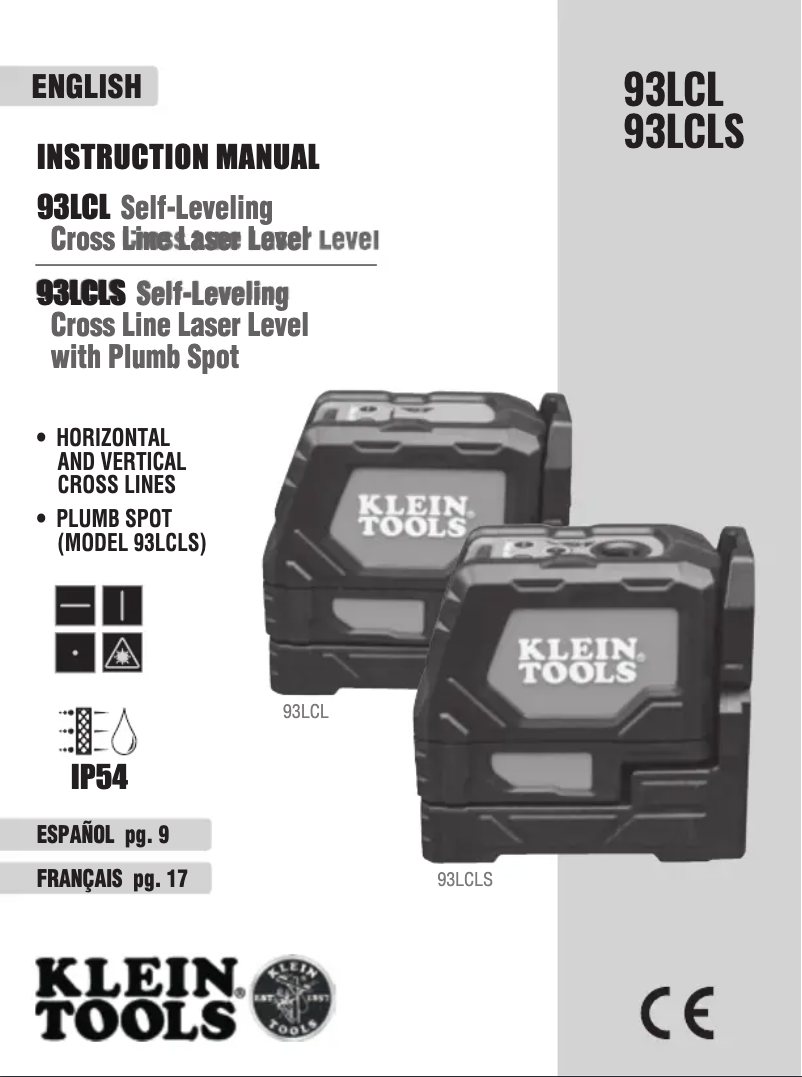 Página 1 del manual Manual de usuario Klein Tools 93LCL