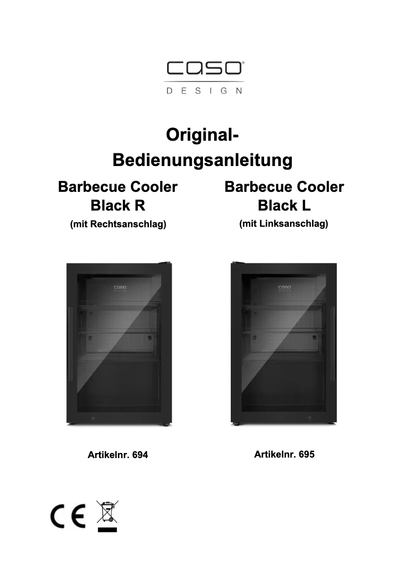 Page 1 de la notice Manuel utilisateur Caso Barbecue Cooler Black L