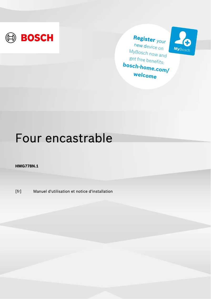 Page n°1 - Manuel utilisateur Bosch HMG778NB1