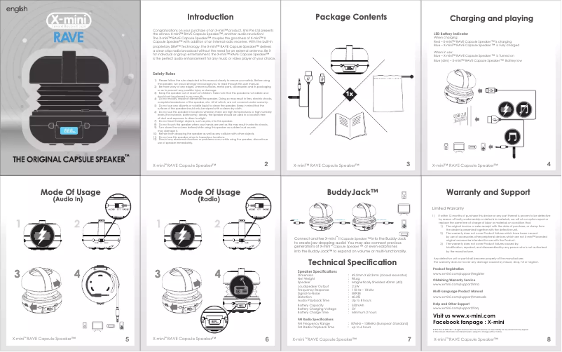 Image de la première page du manuel de l'appareil Rave