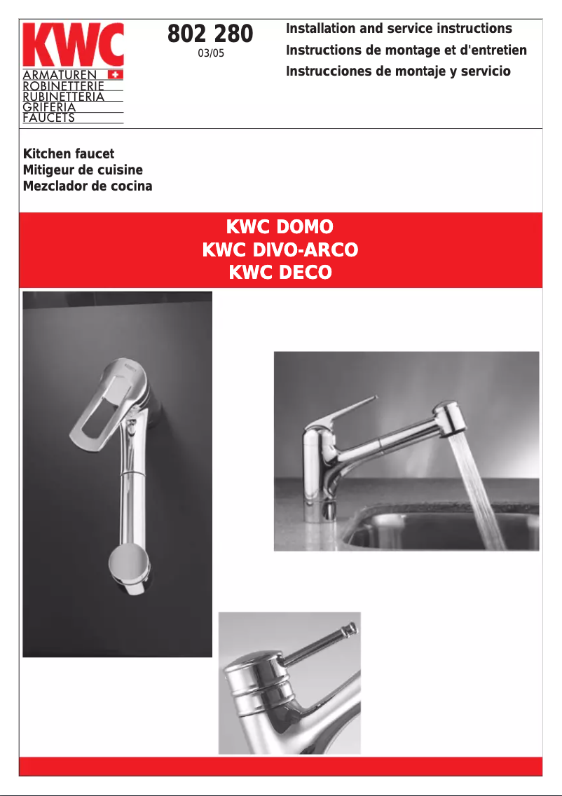 Page 1 de la notice Manuel utilisateur KWC 802 280