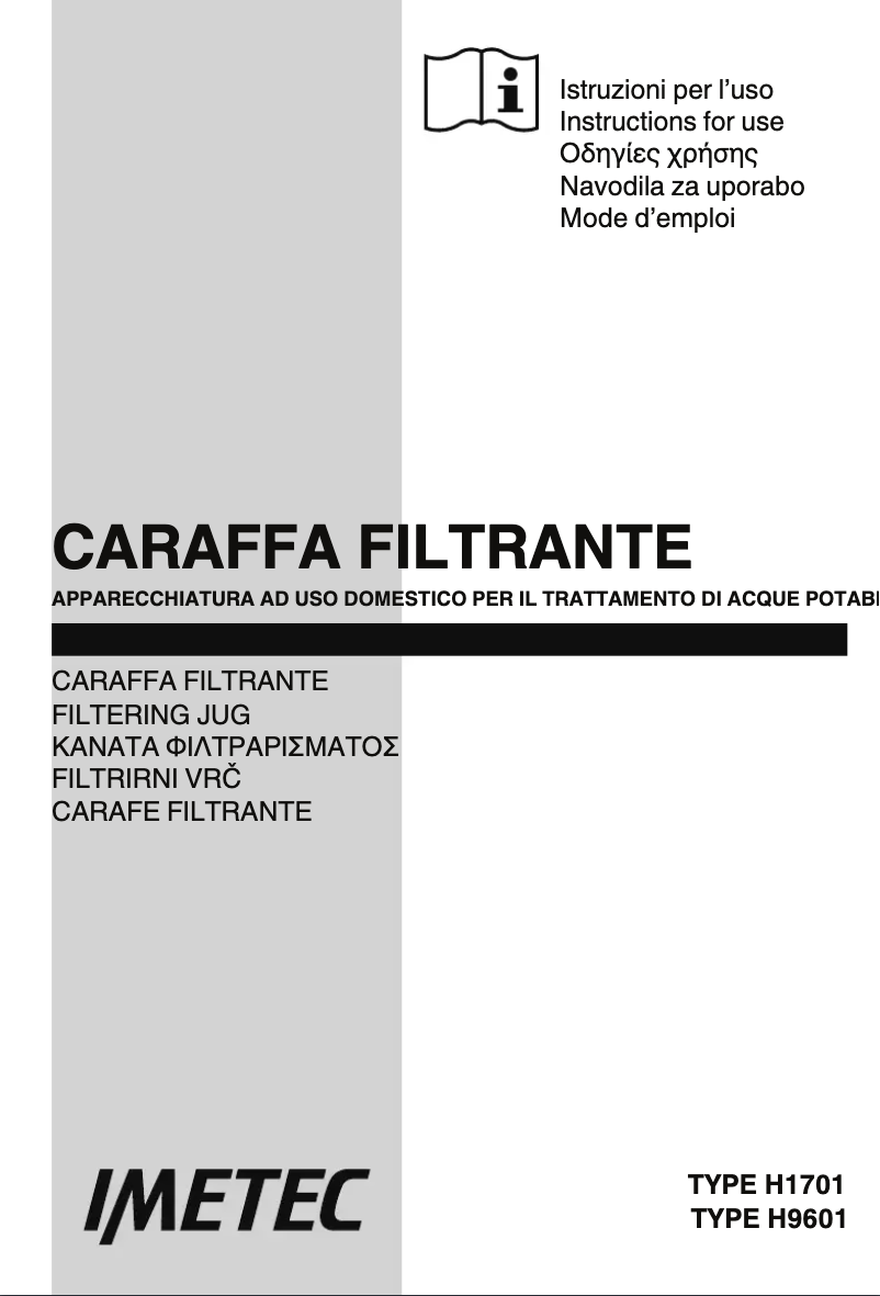 Page 1 de la notice Manuel utilisateur Imetec Acqua WP 100