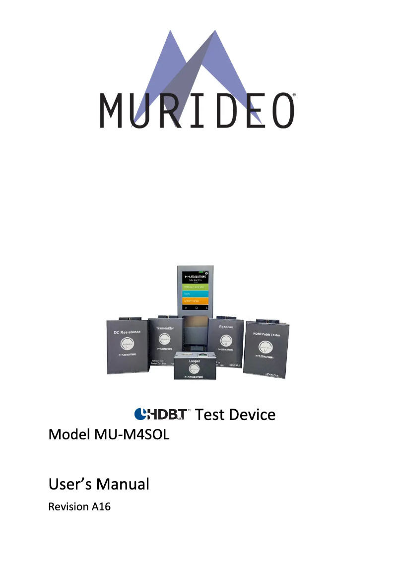 Page n°1 - Manuel utilisateur Murideo MU-M4SOL