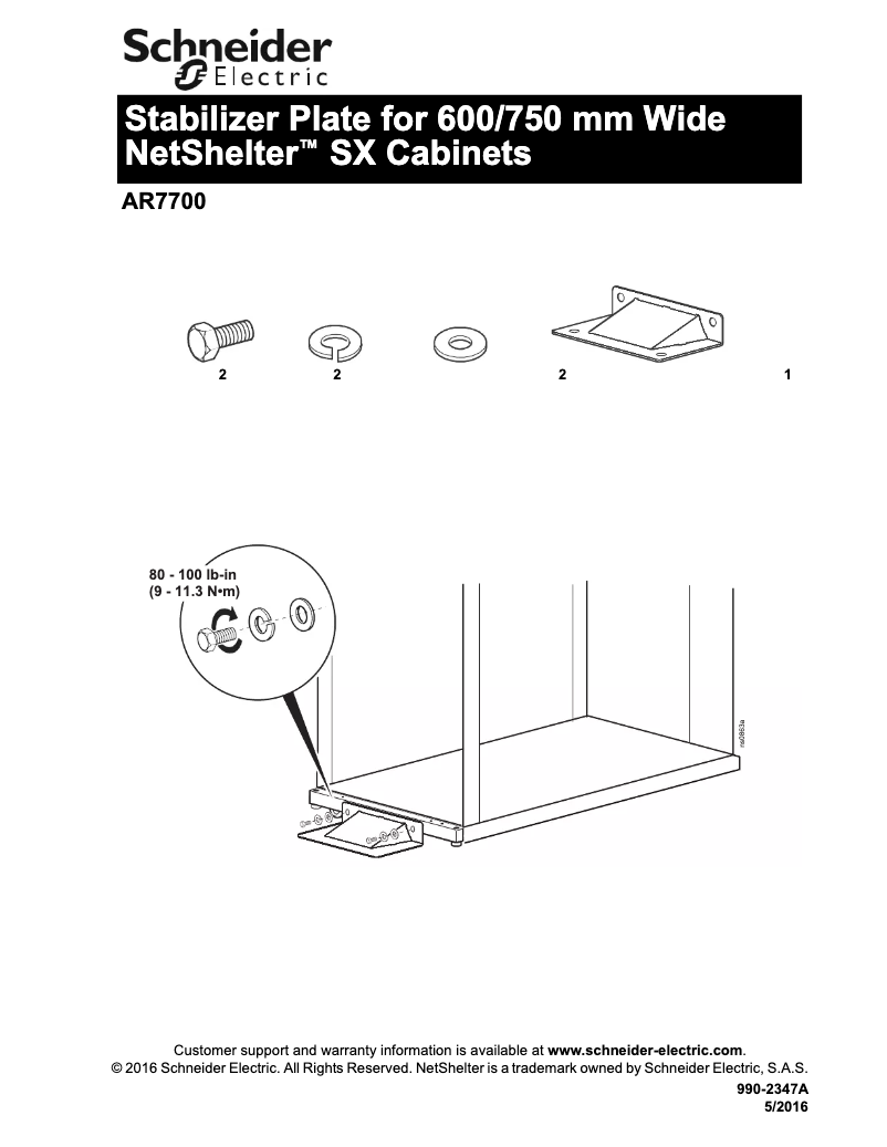 Page 1 de la notice Manuel utilisateur APC AR7700