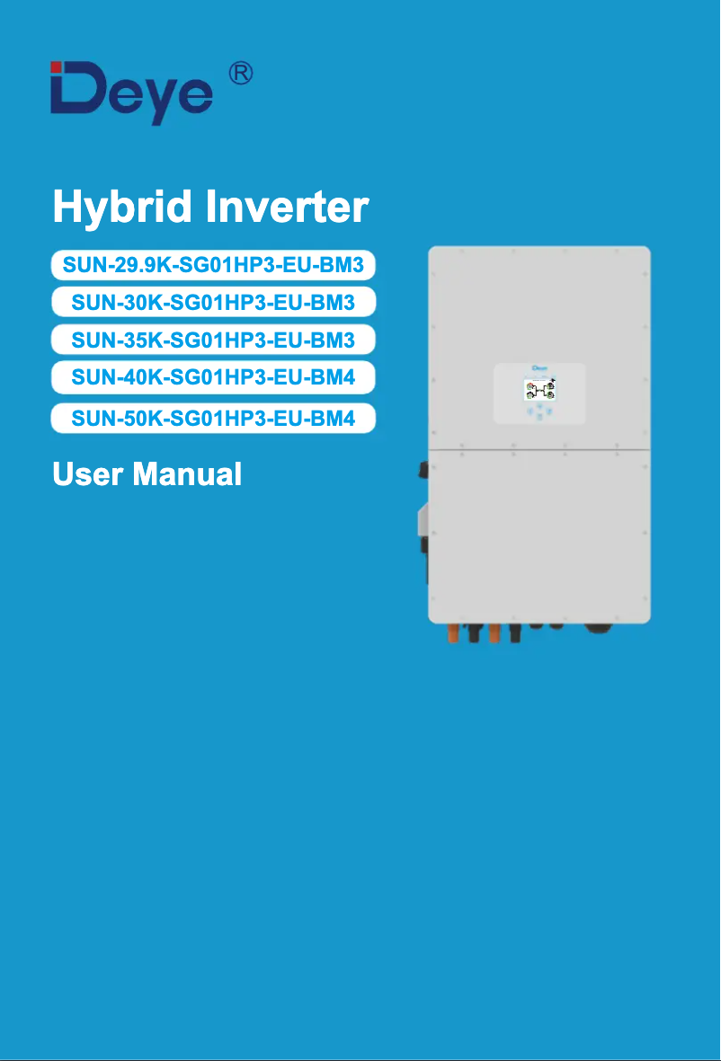 Page 1 de la notice Manuel utilisateur V-TAC SUN-30K-SG01HP3-EU-BM3