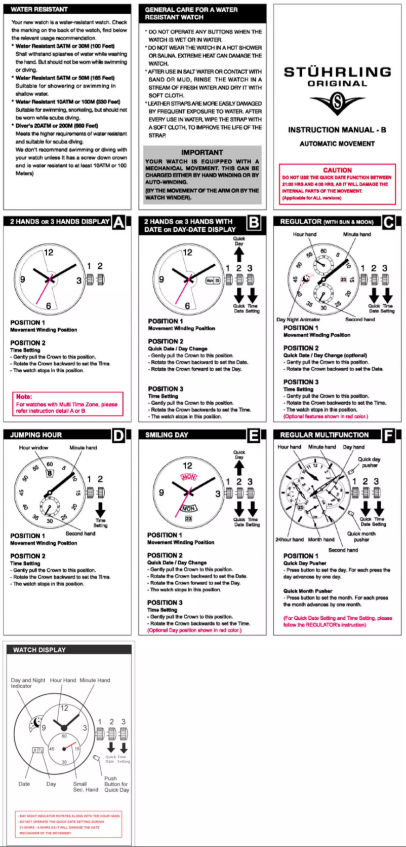 Page n°1 - Manuel utilisateur Stührling B 137