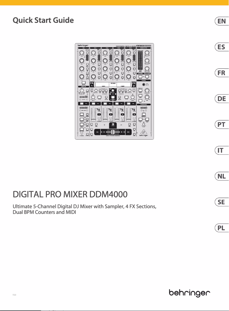 Page n°1 - Guide de démarrage rapide Behringer DDM4000