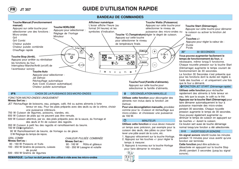Página 1 del manual Manual de usuario Whirlpool JT 357 WH