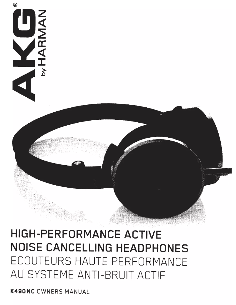 Page 1 de la notice Manuel utilisateur AKG K490C