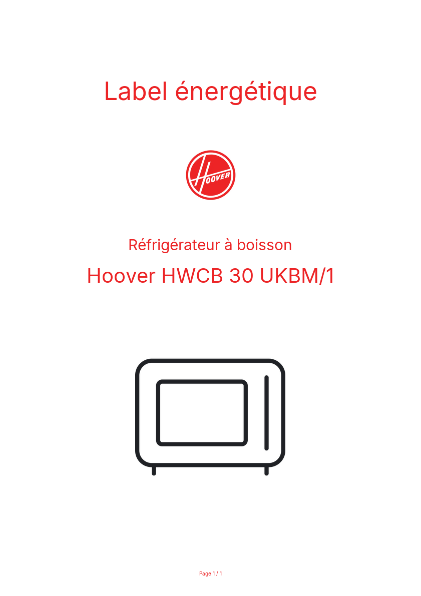 Image de la première page du manuel de l'appareil HWCB 30 UKBM/1