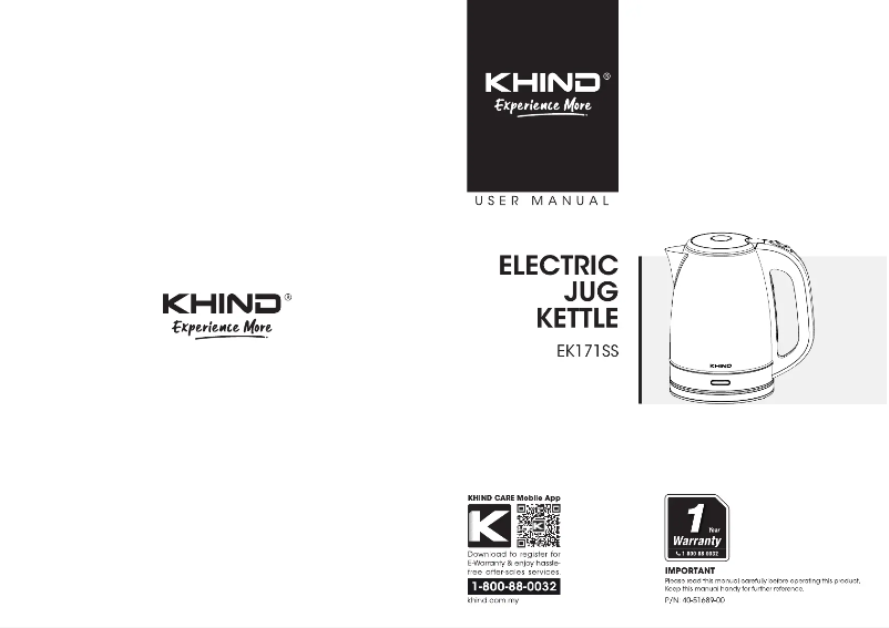 Page 1 de la notice Manuel utilisateur Khind EK171SS