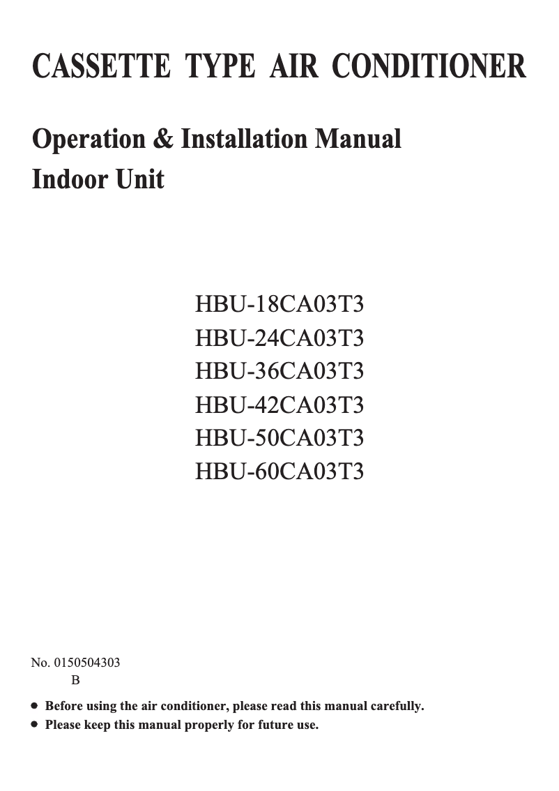 Page 1 de la notice Manuel utilisateur Haier HBU-60CA03T3