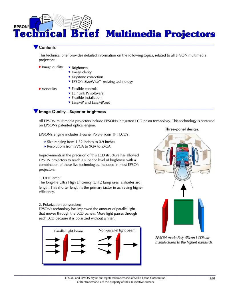 Page 1 de la notice Manuel utilisateur Epson PowerLite 8100i