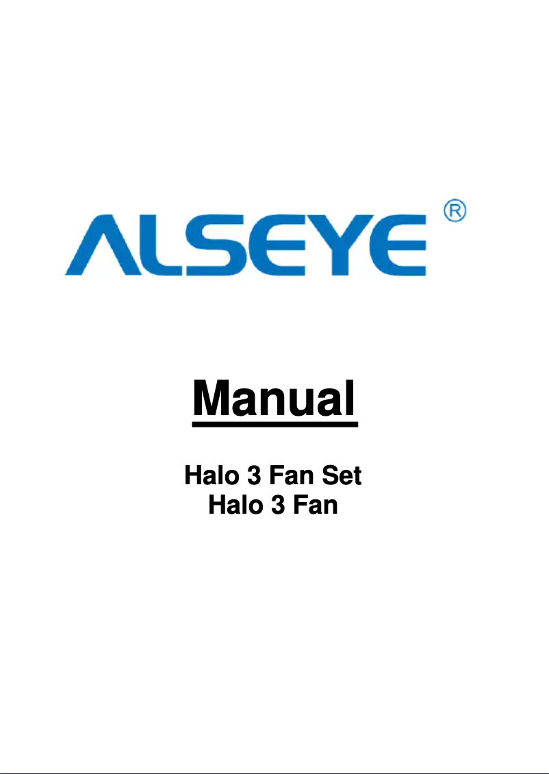 Page n°1 - Manuel utilisateur ALSEYE Halo 3