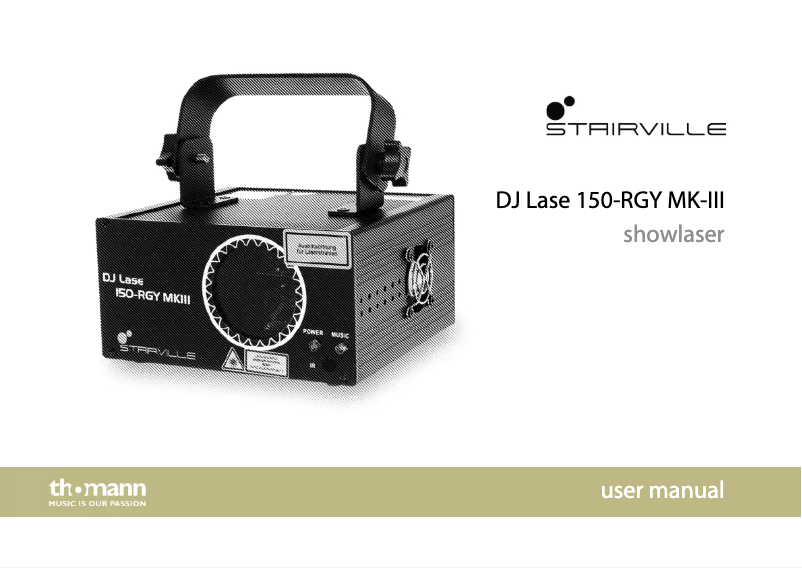 Page n°1 - Manuel utilisateur Stairville DJ Lase 150-RGY MK-III