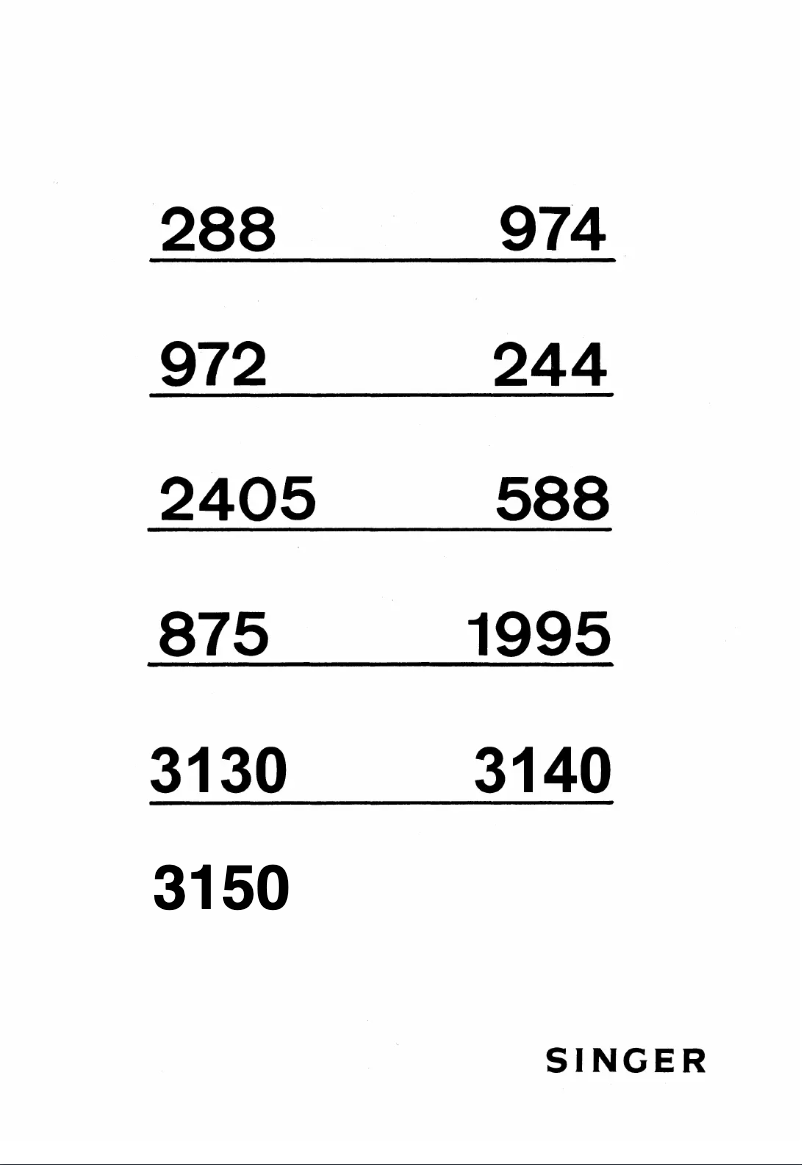 Page 1 de la notice Manuel utilisateur Singer 3140