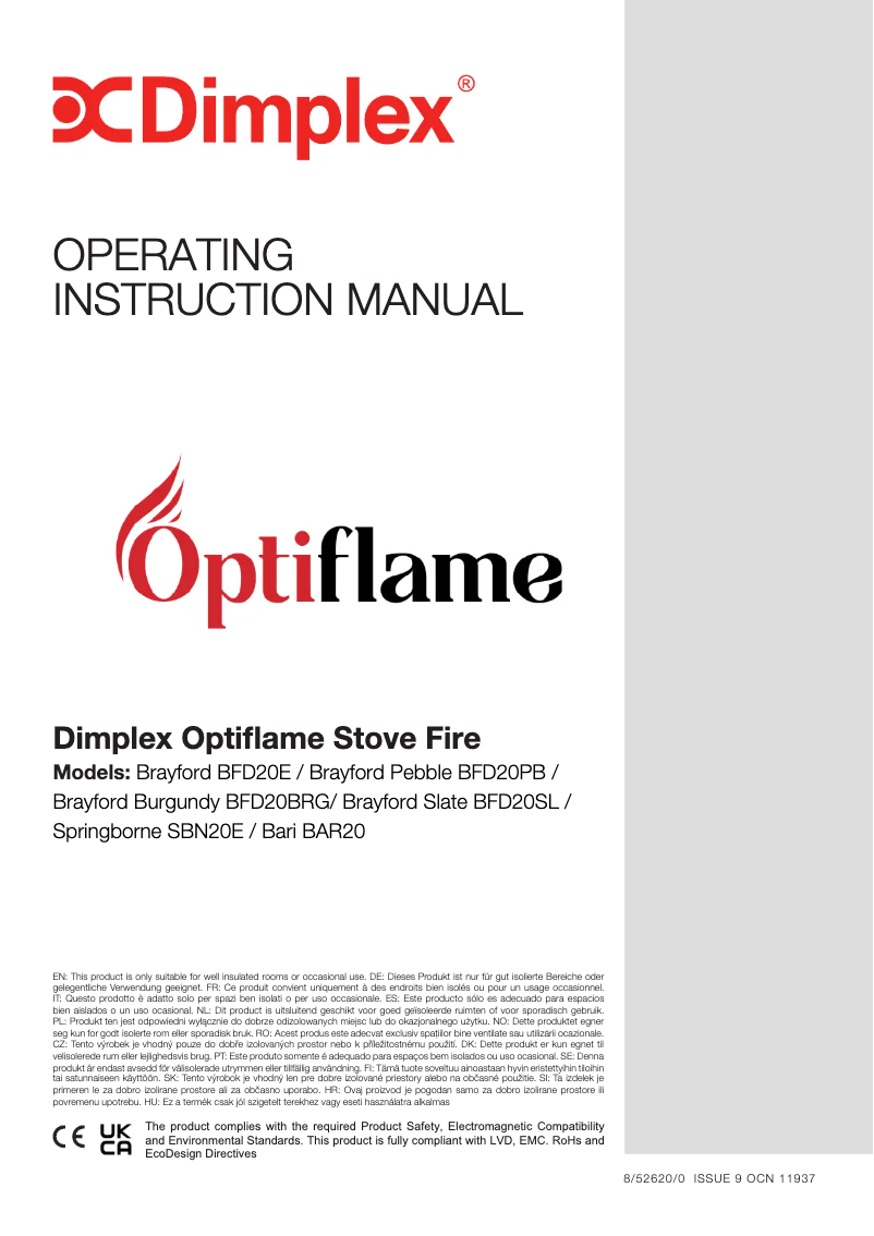 Page 1 de la notice Manuel utilisateur Dimplex BFD20SL