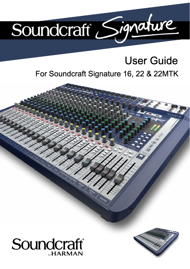 Page n°1 - Manuel utilisateur Soundcraft Signature 16