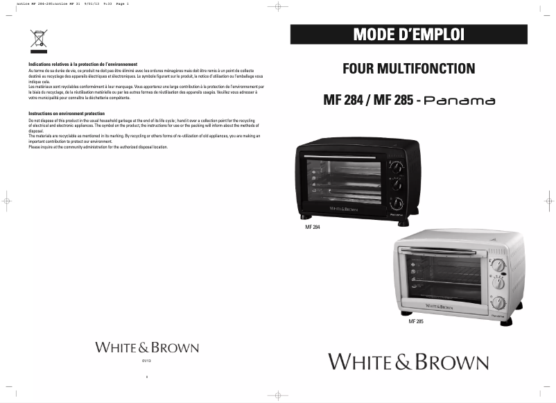Page 1 de la notice Manuel utilisateur White And Brown MF284