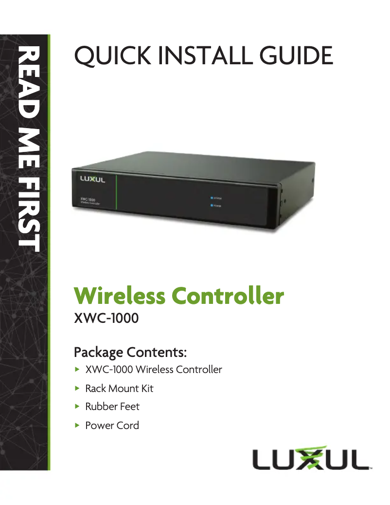 Page n°1 - Guide d'installation Luxul XWC-1000