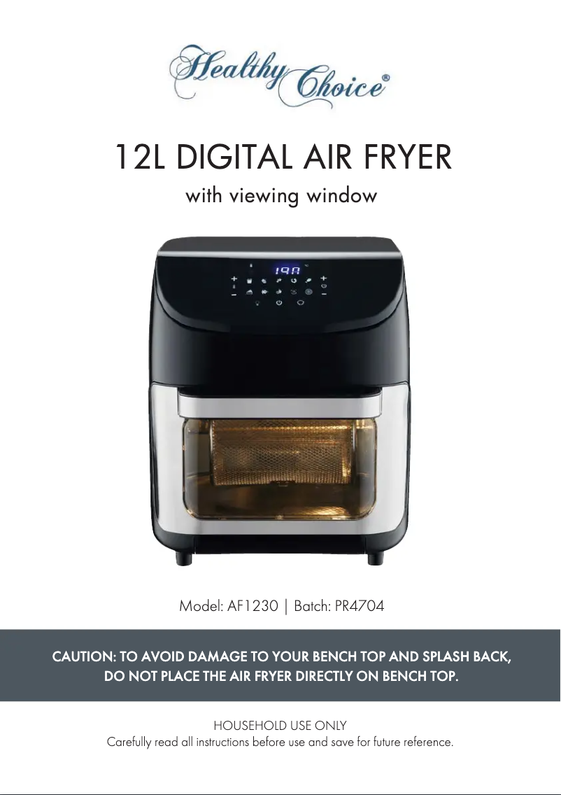 Page 1 de la notice Manuel utilisateur Lenoxx Healthy Choice AF1230