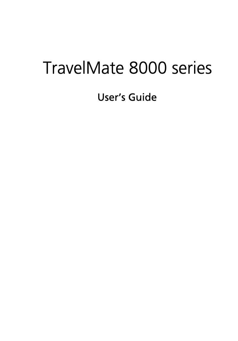 Page n°1 - Manuel utilisateur Acer TravelMate 8000