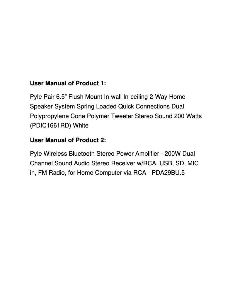 Page 1 de la notice Manuel utilisateur Pyle PDIC1661RD