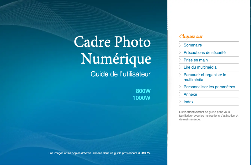 Page 1 de la notice Manuel utilisateur Samsung 1000W