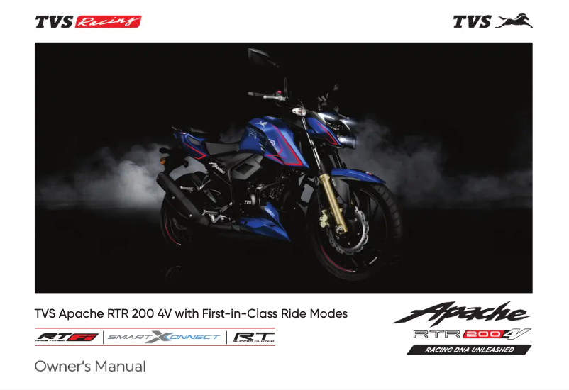 Page 1 de la notice Manuel utilisateur TVS Apache RTR 200 4V
