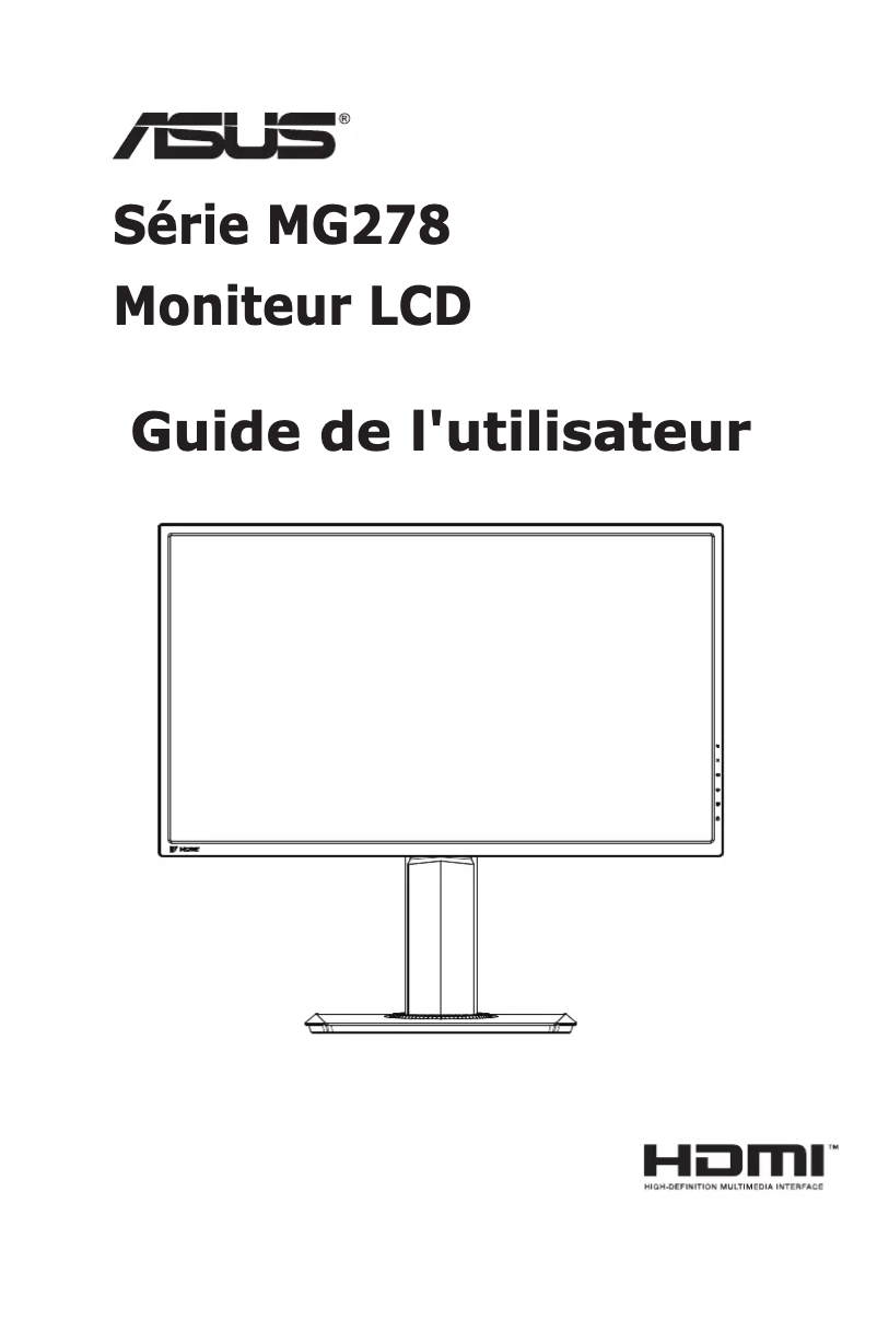 Page 1 de la notice Manuel utilisateur Asus MG278Q