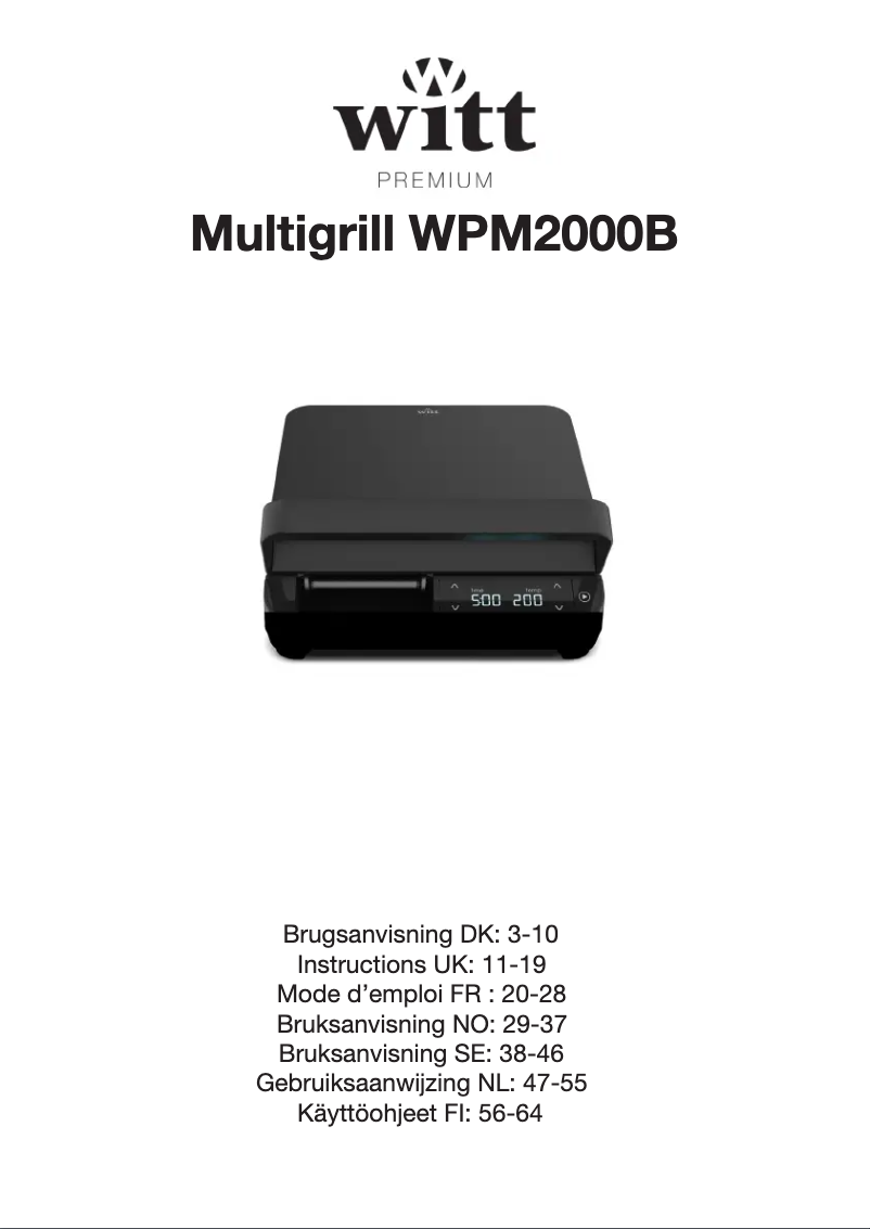 Image de la première page du manuel de l'appareil WPM2000B