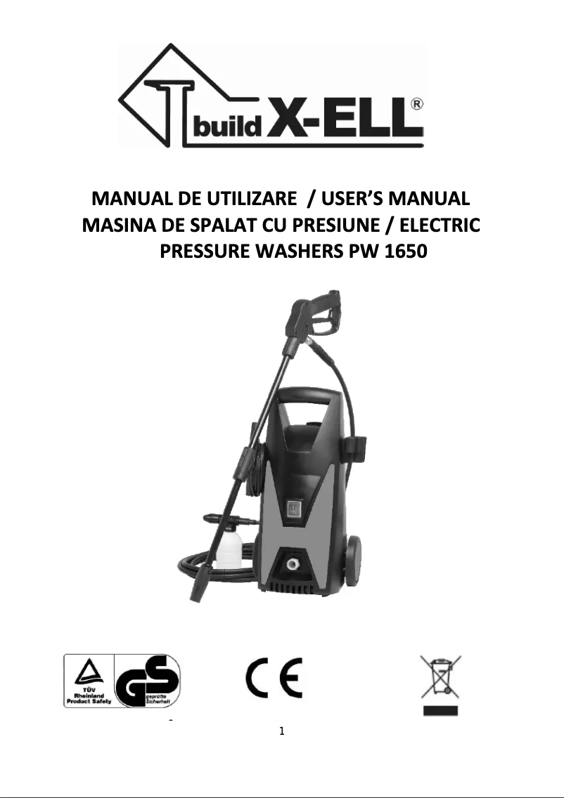 Page n°1 - Manuel utilisateur BuildXell PW 1650