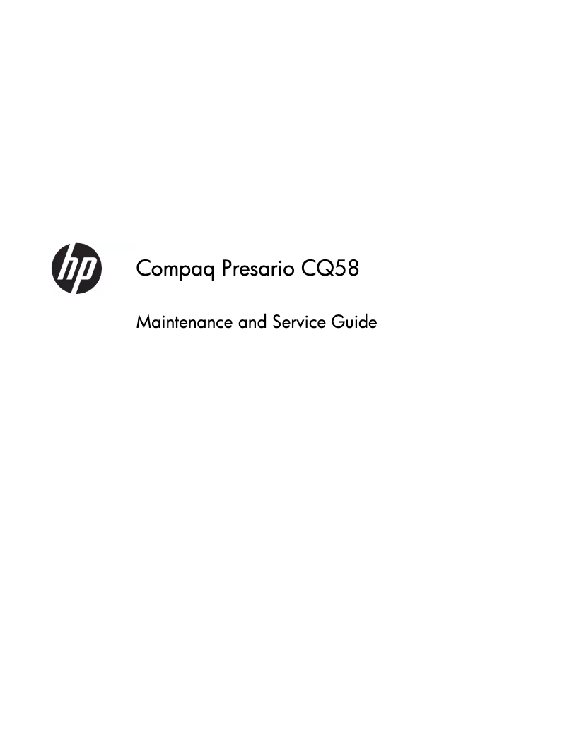 Page n°1 - Manuel utilisateur Compaq Presario CQ58-276SD