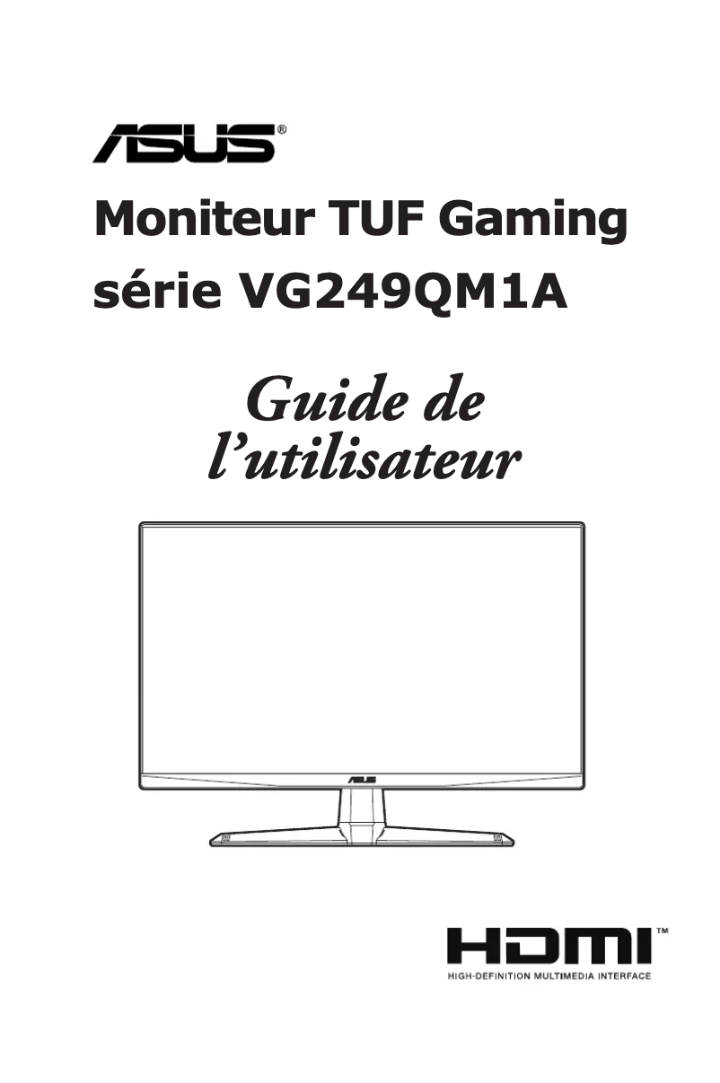 Image de la première page du manuel de l'appareil TUF Gaming VG249QM1A