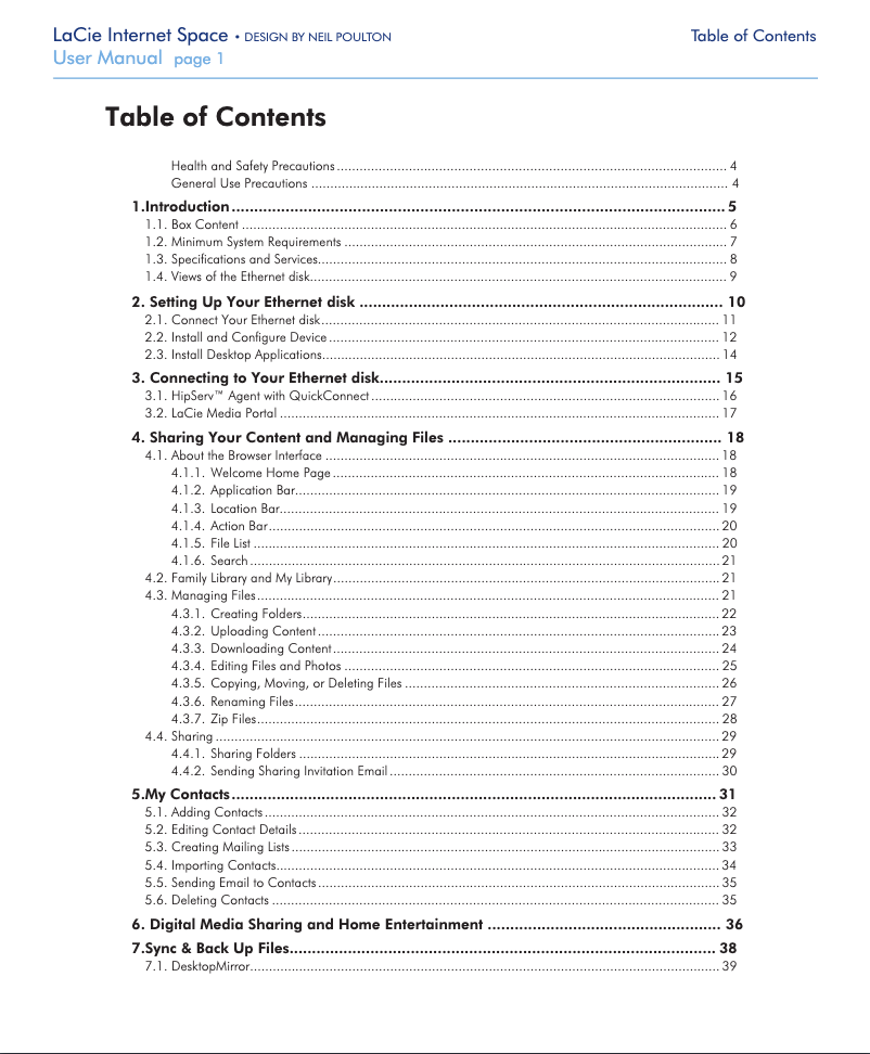Página 1 del manual Manual de usuario LaCie Internet Space