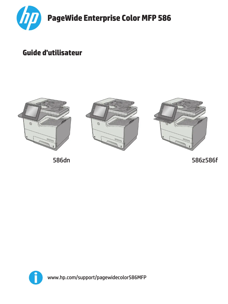 Page 1 de la notice Manuel utilisateur HP PageWide Enterprise Color MFP 586