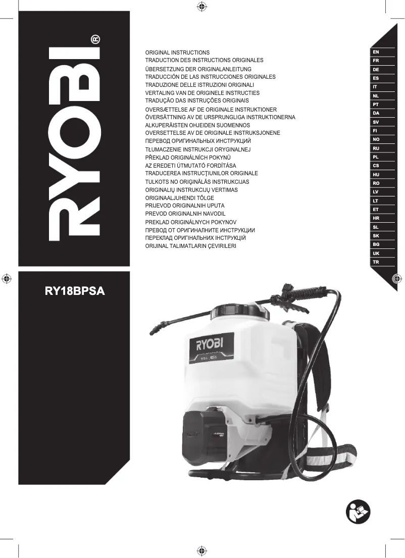 Page n°1 - Manuel utilisateur RYOBI RY18BPSA