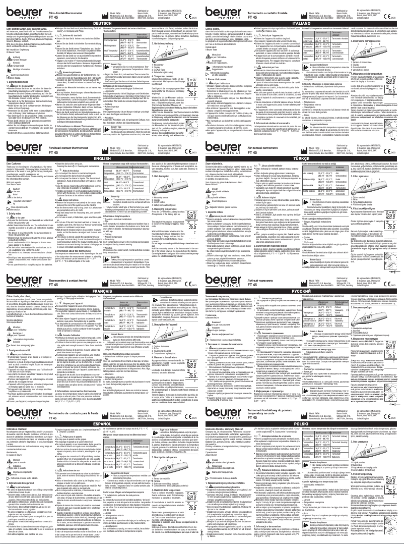 Page n°1 - Manuel utilisateur Beurer FT 45