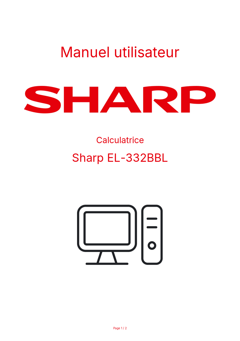 Page n°1 - Manuel utilisateur Sharp EL-332BBL