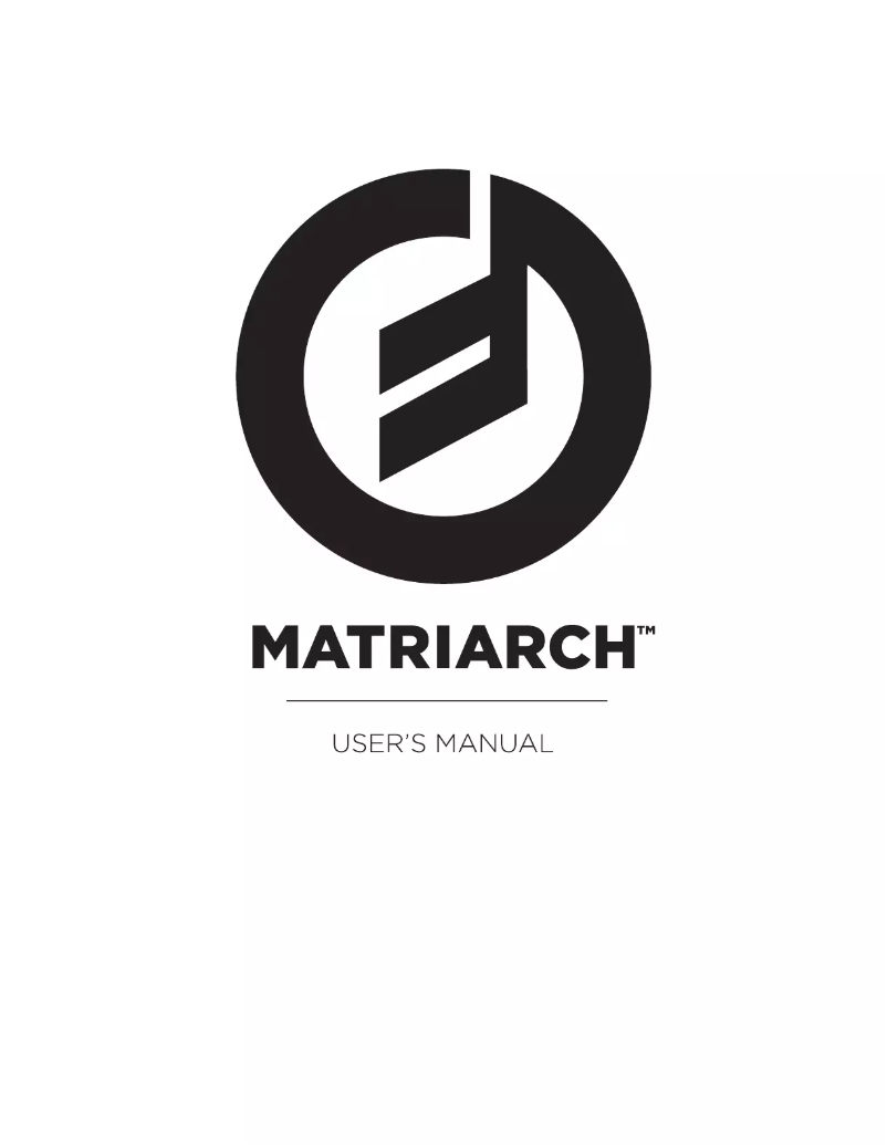 Image de la première page du manuel de l'appareil Matriarch