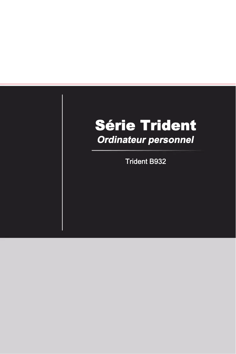 Image de la première page du manuel de l'appareil Trident 3 Arctic