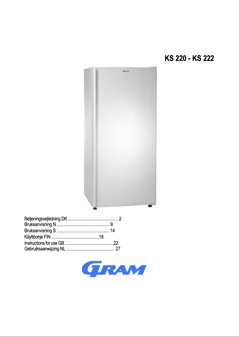 Page 1 de la notice Manuel utilisateur Gram KS220