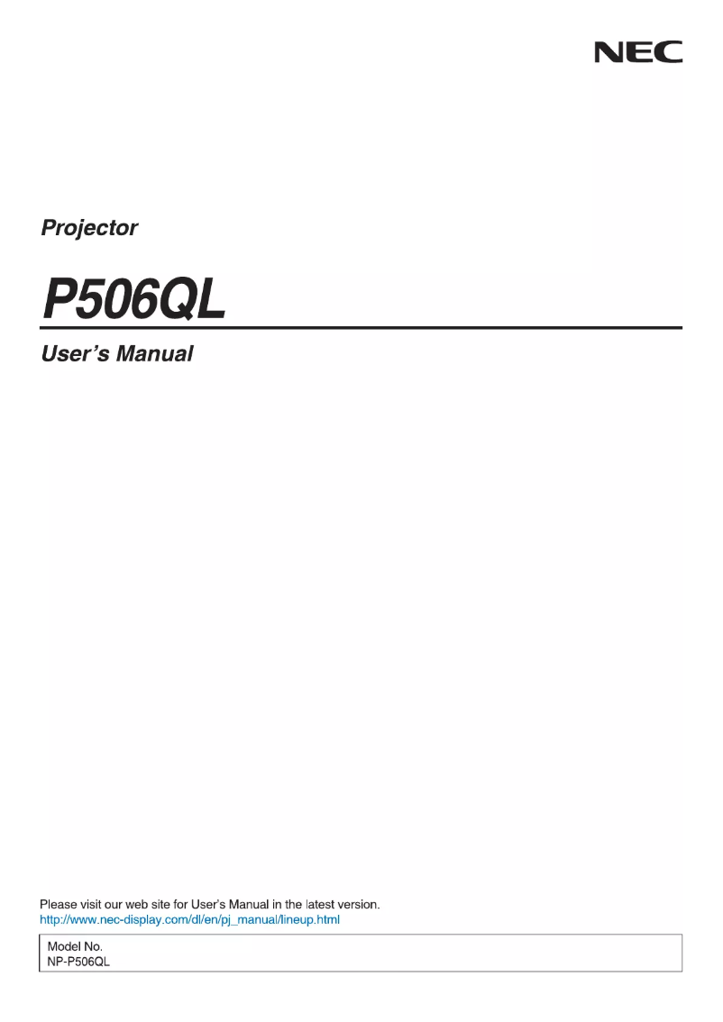 Image de la première page du manuel de l'appareil P506QL