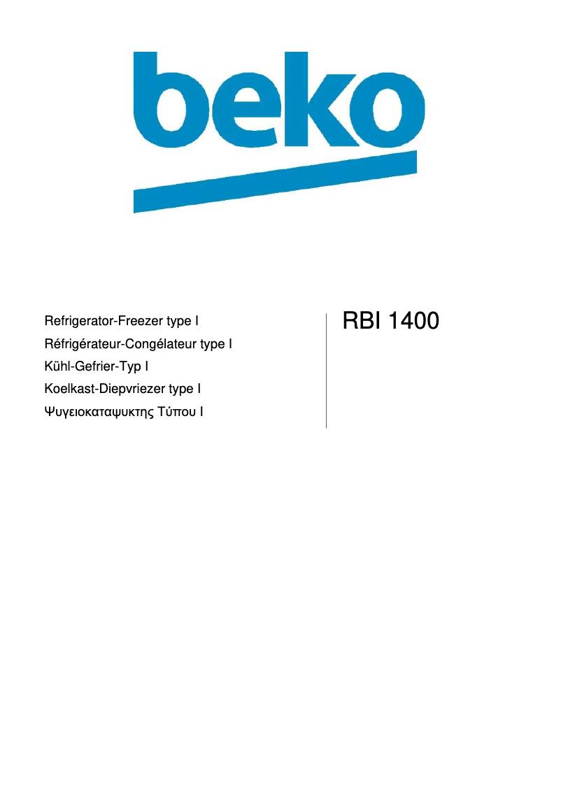 Página 1 del manual Manual de usuario Beko RBI 1400
