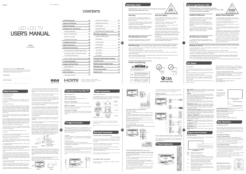 Page 1 of the manual User Manual RCA LED32B30RQ