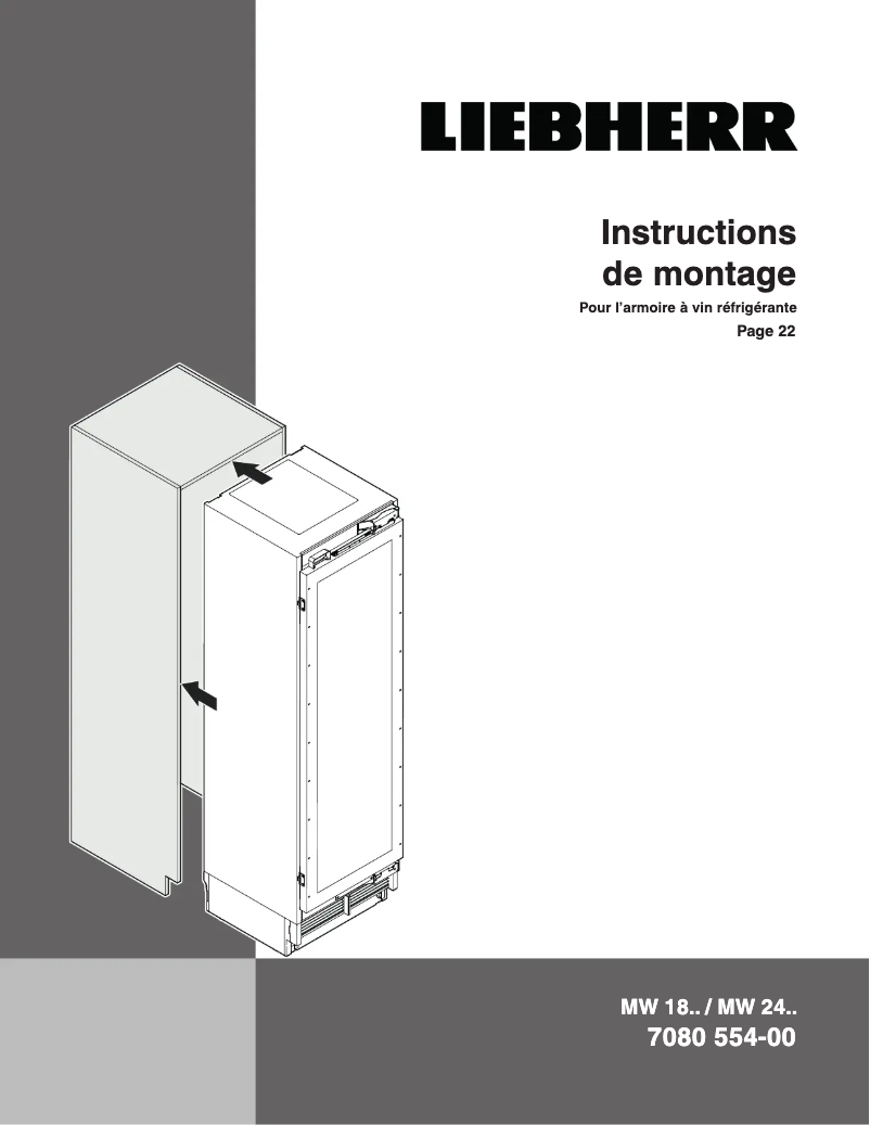Page n°1 - Guide d'installation Liebherr MW-2401