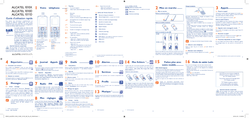 Page n°1 - Manuel utilisateur Alcatel One Touch 1011D