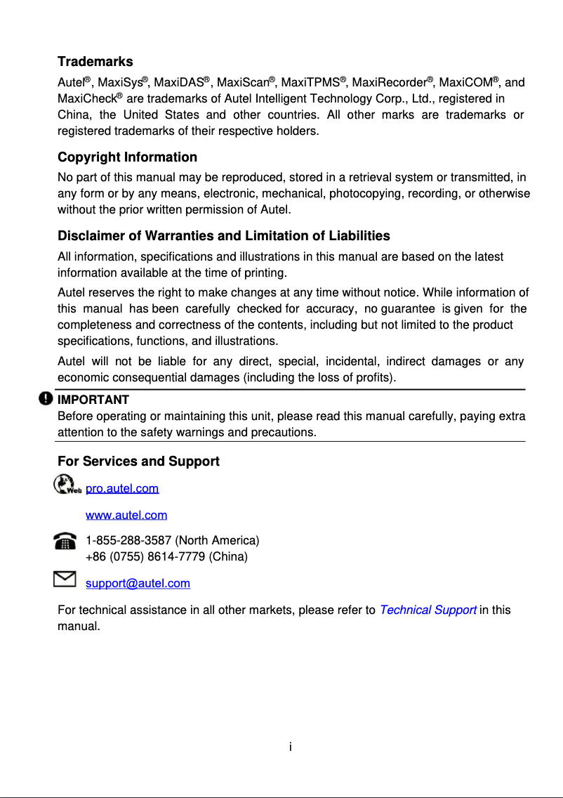 Image de la première page du manuel de l'appareil MaxiDAS DS808S